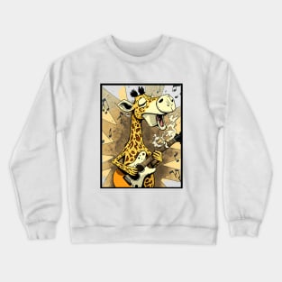 giraffe playing guitar Crewneck Sweatshirt